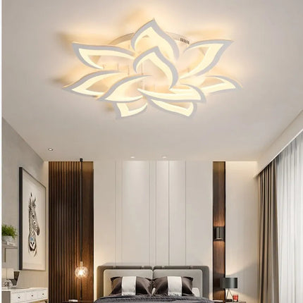 DecorBites™ Lotus Chandelier: Modern LED Ceiling Light Fixture for Home, Living Room, Bedroom. Decorbites
