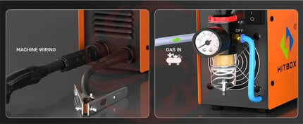 HITBOX 45A Plasma Cutter - Non-HF Non-Touch IGBT Inverter with Smart LED Display for DIY & Workshop Cutting - Phoenix Fire Art Store