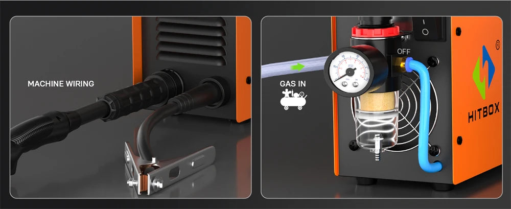 HITBOX 45A Plasma Cutter - Non-HF Non-Touch IGBT Inverter with Smart LED Display for DIY & Workshop Cutting