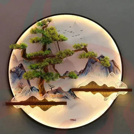 3D LED Wall Art Light - Round Sculptural Design