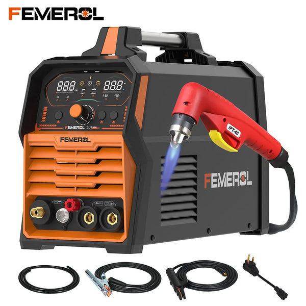 FEMEROL 2-in-1 Plasma Cutter 60A & Stick Welder 200A - 110/220V Dual Voltage IGBT Machine