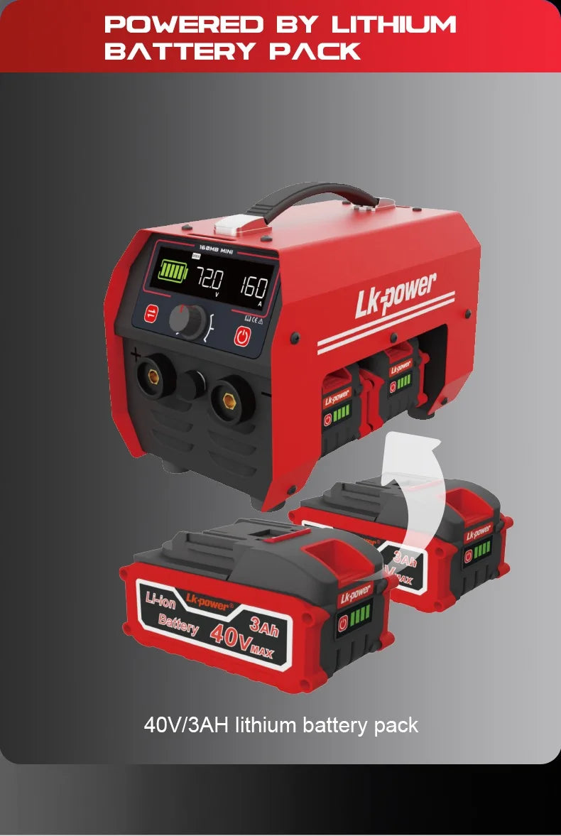 100A 240Wh Lithium Battery Powered Welder with Replaceable Battery Pack