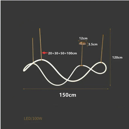 DecorBites™ LED Long Hose Chandelier for Dining Room Kitchen Bar Pendant Lamp Decorbites