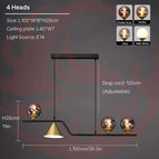 4 heads / Smoky Gray / 3 Light Switchable