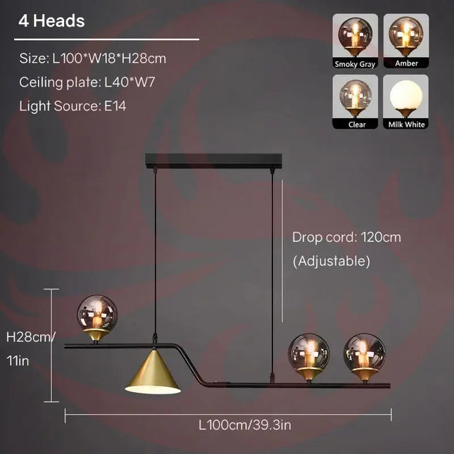 DecorBites™ Linear Hanging Lamp Minimalist Chandelier Modern Nordic Dining Table Lantern Decorbites