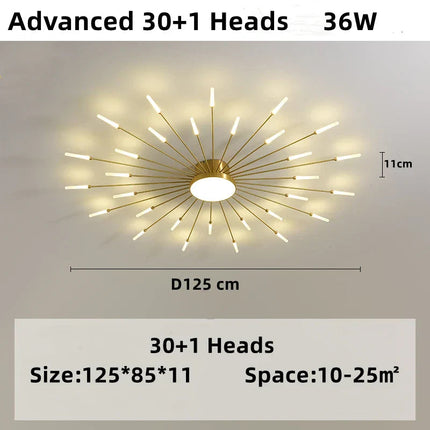 DecorBites™ LED Firework Chandelier: Modern Nordic Living Room Bedroom Pendant Light Fixtures Decorbites