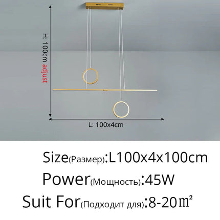 DecorBites™ LED Ceiling Chandelier: Modern Minimalist Kitchen Dining Table Lighting Decorbites