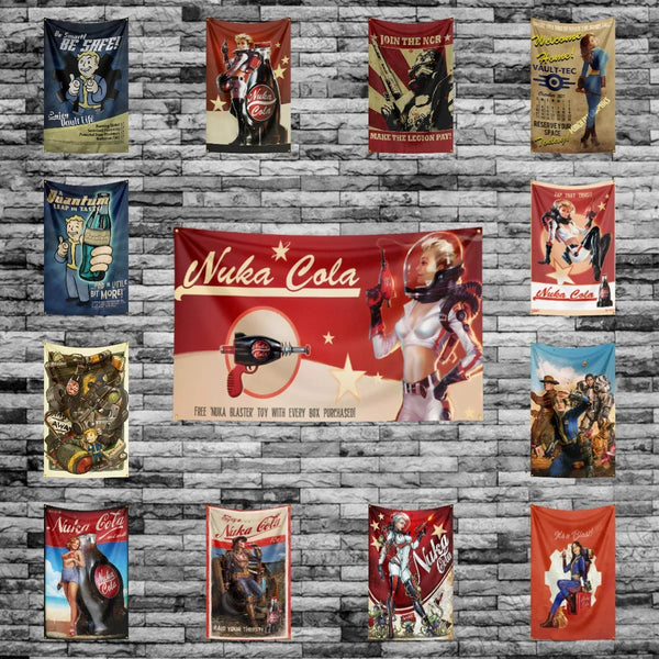 Fallout Flag 3x5ft - Vault-Tec Banner with Brass Grommets for Indoor/Outdoor Display