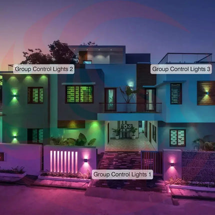 2 Pack Smart Outdoor Wall Lights RGBCW 10W LED Patio Lights App Voice Control Moktan Sabai