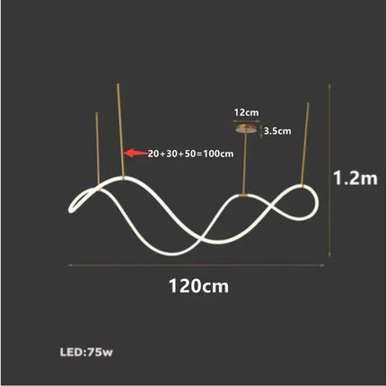 DecorBites™ LED Long Hose Chandelier for Dining Room Kitchen Bar Pendant Lamp Decorbites