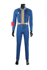 Fallout Vault 33 Hank Cosplay Costume - Blue Jumpsuit Uniform with Arm Props