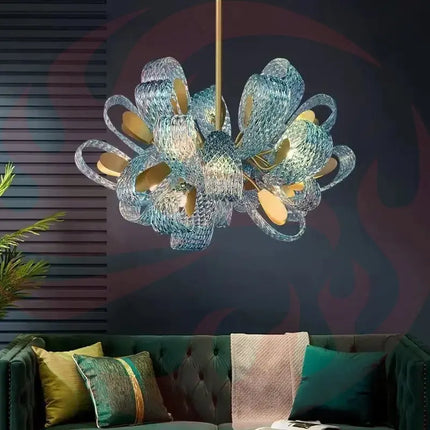 DecorBites™ Luxe Copper Leaf LED Ceiling Chandelier for Home, Bedroom, and Dining Room Decorbites