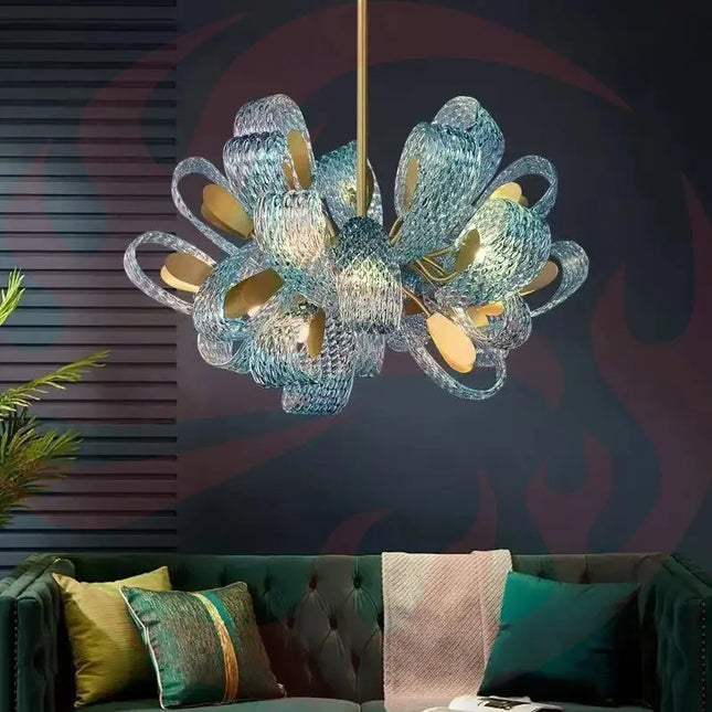 DecorBites™ Luxe Copper Leaf LED Ceiling Chandelier for Home, Bedroom, and Dining Room Decorbites