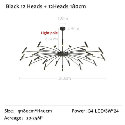 DecorBites™ LED Ceiling Chandelier Nordic Living Dining Room Bedroom Lighting Fixture Decorbites