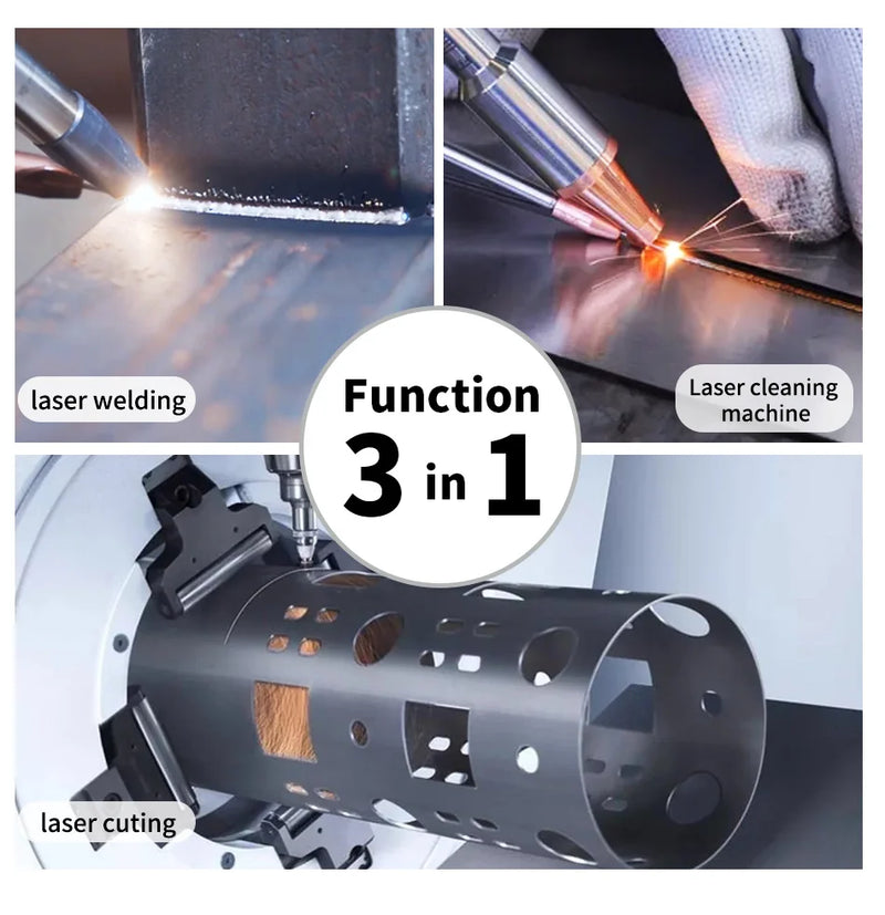 800-1500W 3-in-1 Fiber Laser Welding Machine - Air Cooled Metal Welder with Cutting & Cleaning