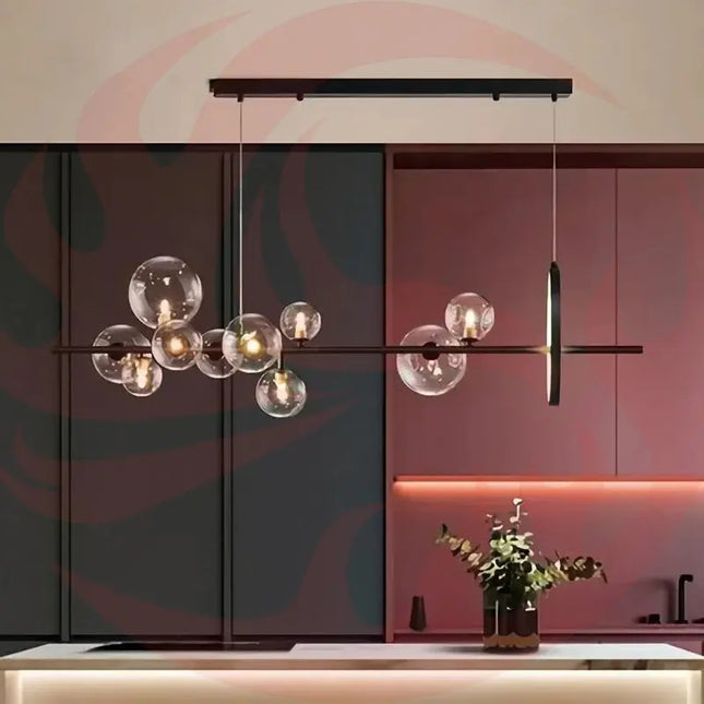 LED Glass Ball Pendant Lamps | Dining & Kitchen - Phoenix Fire Art Store