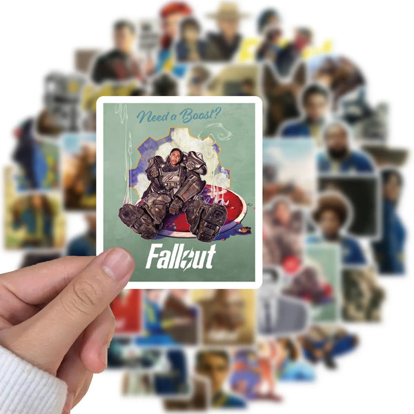 Fallout Stickers Pack (50 Pcs) - Vault-Tec Waterproof Vinyl Decals for Laptop, Skateboard & Gaming Gear