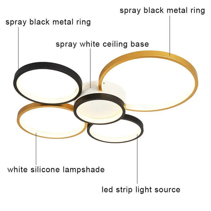 DecorBites™ LED Ceiling Chandelier Remote Control Living Room Bedroom Kitchen Lamp White Decorbites