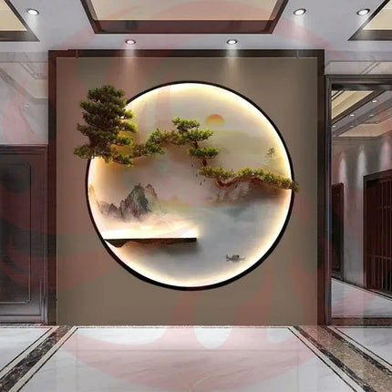 3D LED Wall Art Light - Round Sculptural Design