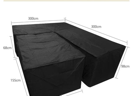 Black Outdoor Furniture Covers Waterproof Rain Snow Dust Wind-Proof Anti-UV Polyester Fiber Garden Lawn Patio Furniture Covers - Phoenix Fire Art Store