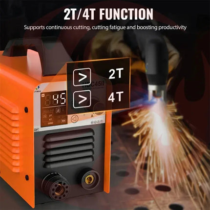 HITBOX 45A Plasma Cutter - Non-HF Non-Touch IGBT Inverter with Smart LED Display for DIY & Workshop Cutting - Phoenix Fire Art Store