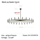 Black 24 Heads 115cm / Neutral light