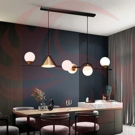 DecorBites™ Linear Hanging Lamp Minimalist Chandelier Modern Nordic Dining Table Lantern Decorbites