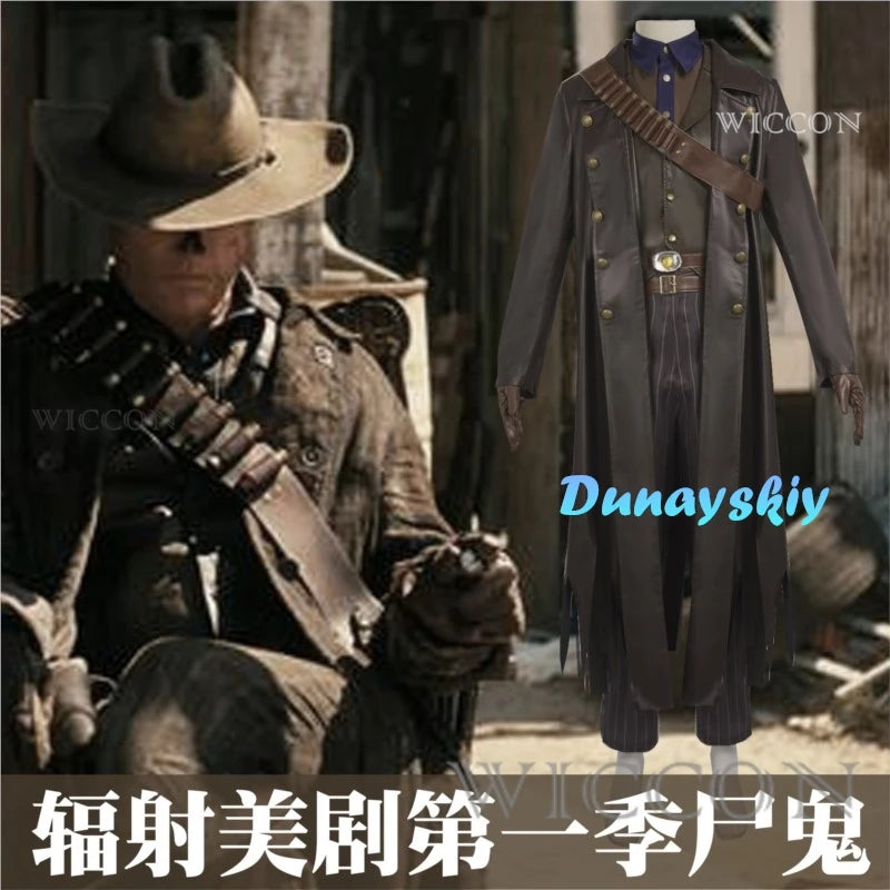The Ghoul Cosplay Costume - Fallout Cooper Howard Complete Outfit with Hat & Gloves