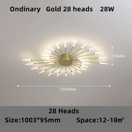 DecorBites™ LED Firework Chandelier: Modern Nordic Living Room Bedroom Pendant Light Fixtures Decorbites