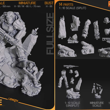 Fallout T-60 Power Armor Bust - 1:10 Scale 75mm