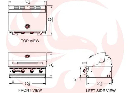 Bull Lonestar Select 30-Inch 4-Burner Freestanding Gas Grill - Phoenix Fire Art Store