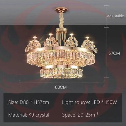 DecorBites™ Luxe Crystal Ceiling Chandelier - Elegant Home Decor Hanging Light for Living Room Decorbites