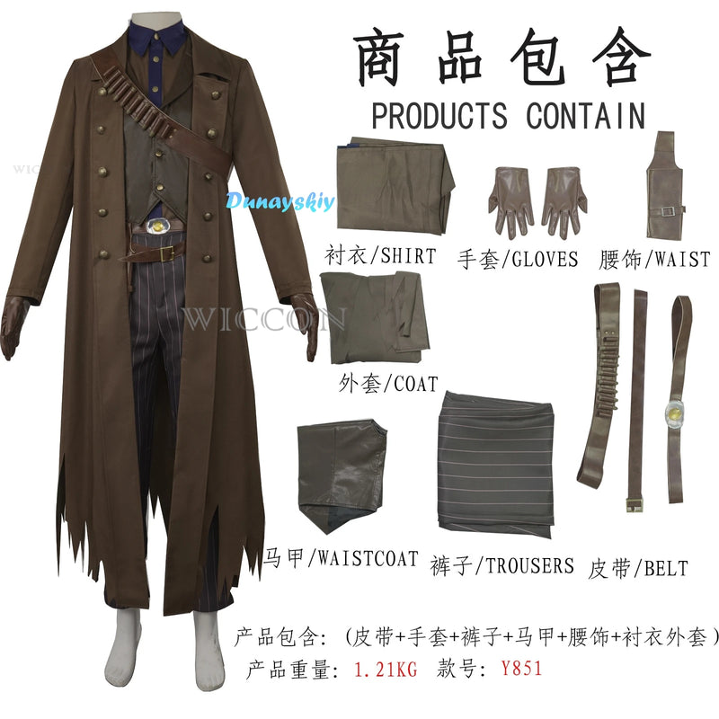 The Ghoul Cosplay Costume - Fallout Cooper Howard Complete Outfit with Hat & Gloves