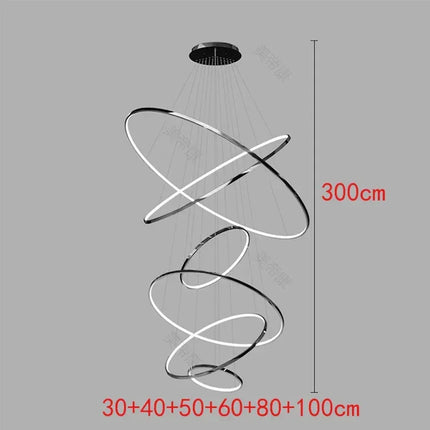 Modern LED Chandelier - Nordic Multi-Ring Pendant