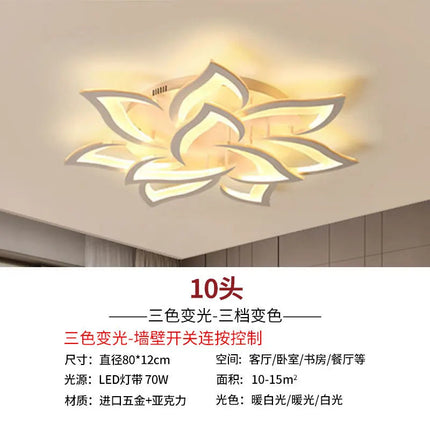 DecorBites™ Lotus Chandelier: Modern LED Ceiling Light Fixture for Home, Living Room, Bedroom. Decorbites