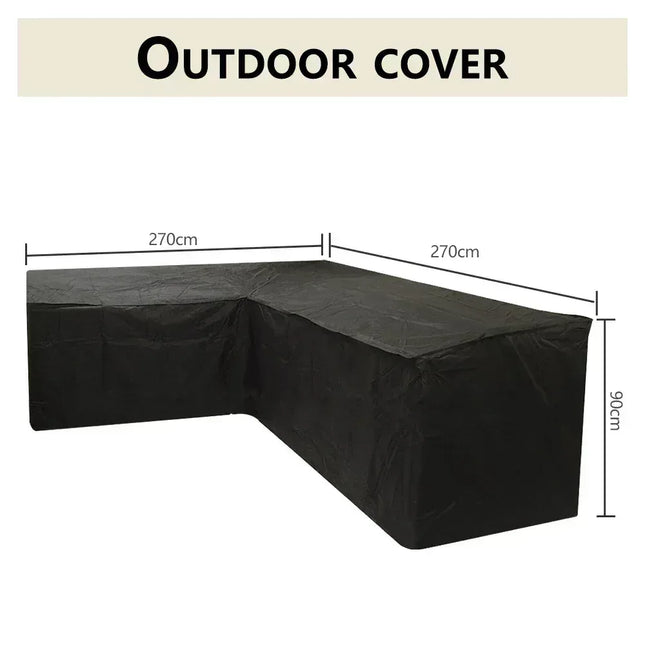 Black Outdoor Furniture Covers Waterproof Rain Snow Dust Wind-Proof Anti-UV Polyester Fiber Garden Lawn Patio Furniture Covers - Phoenix Fire Art Store