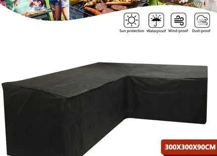 Black Outdoor Furniture Covers Waterproof Rain Snow Dust Wind-Proof Anti-UV Polyester Fiber Garden Lawn Patio Furniture Covers - Phoenix Fire Art Store