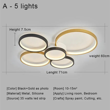 DecorBites™ LED Ceiling Chandelier Remote Control Living Room Bedroom Kitchen Lamp White Decorbites