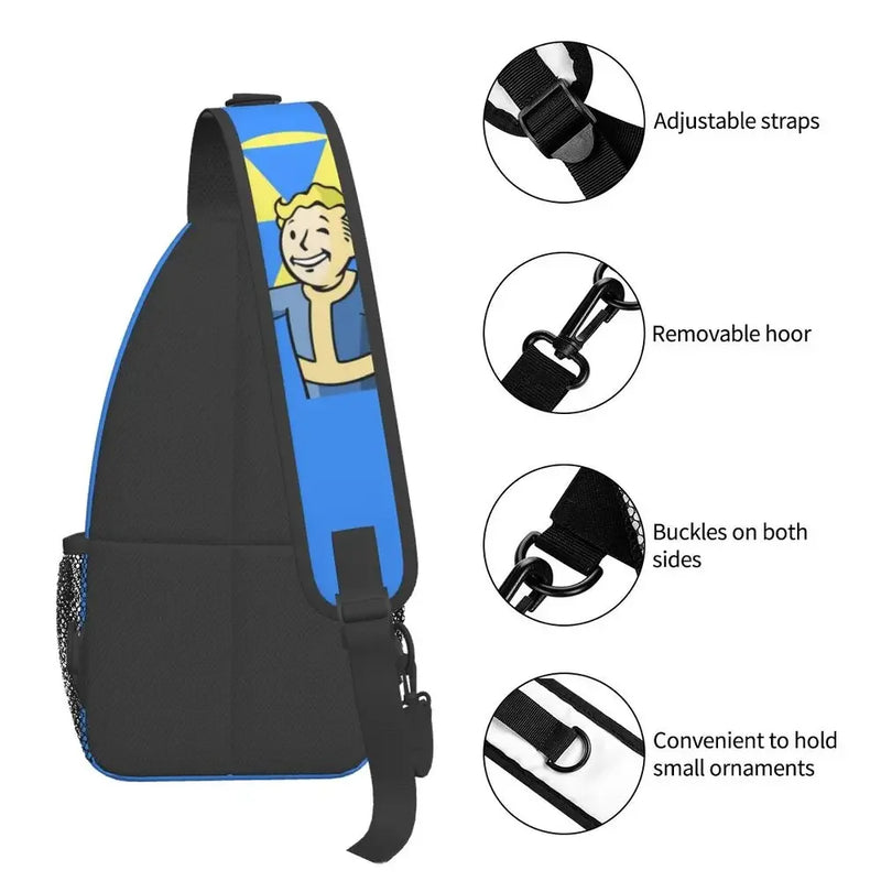 Fallout Vault-Tec Crossbody Sling Bag - Travel Chest Pack for Hiking & Gaming