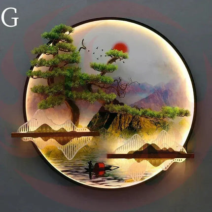 3D LED Wall Art Light - Round Sculptural Design