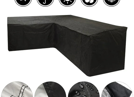 Black Outdoor Furniture Covers Waterproof Rain Snow Dust Wind-Proof Anti-UV Polyester Fiber Garden Lawn Patio Furniture Covers - Phoenix Fire Art Store