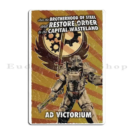 Brotherhood of Steel Metal Sign - Enlist Now Fallout Poster - Exclusive Megapanda687 Design