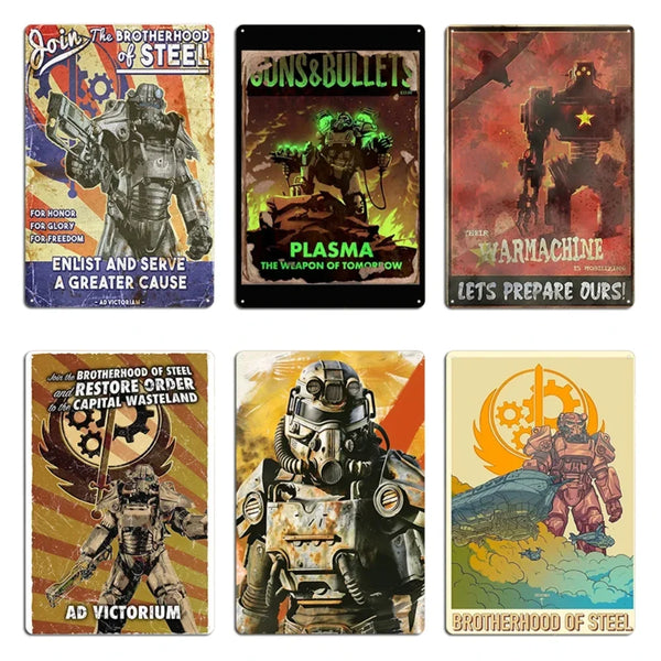 Brotherhood of Steel Metal Sign - Enlist Now Fallout Poster - Exclusive Megapanda687 Design