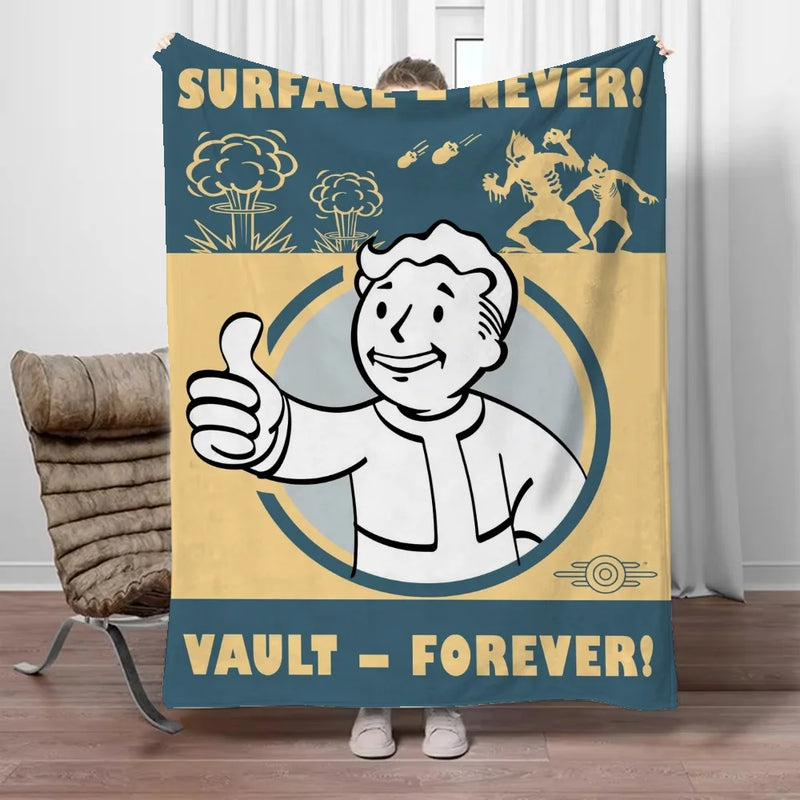 Fallout Vault Boy Plush Blanket - Oversized 200x300cm Ultra-Soft Winter Throw