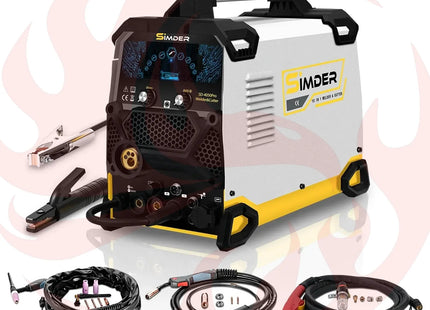 SSIMDER Aluminum MIG Welder Pulse MIG/MAG/HF TIG/Stick/Pilot ARC Plasma Cutter 200A Welding Machine SD4050Pro 10 in 1 Welder Cut - Phoenix Fire Art Store
