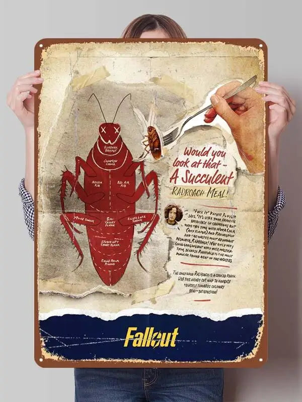 Fallout TV Series Metal Poster - Vault-Tec Gaming Wall Art Decor | Custom Tin Signs for Man Cave