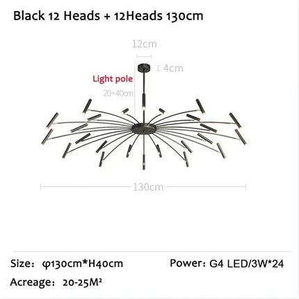 DecorBites™ LED Ceiling Chandelier Nordic Living Dining Room Bedroom Lighting Fixture Decorbites
