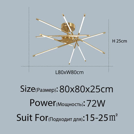 DecorBites™ Linen Ceiling Chandelier: Black Gold Pendant Lamp for Home, Office, or Restaurant Decorbites