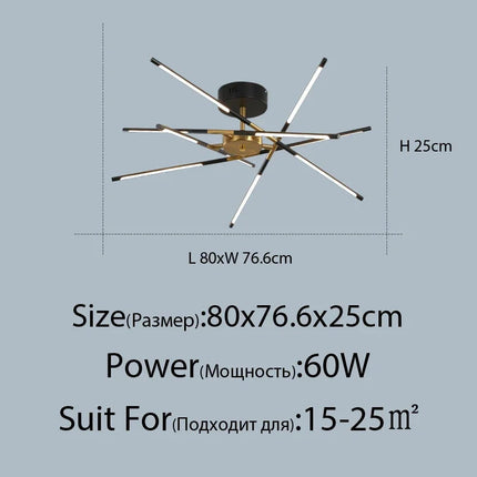 DecorBites™ Linen Ceiling Chandelier: Black Gold Pendant Lamp for Home, Office, or Restaurant Decorbites