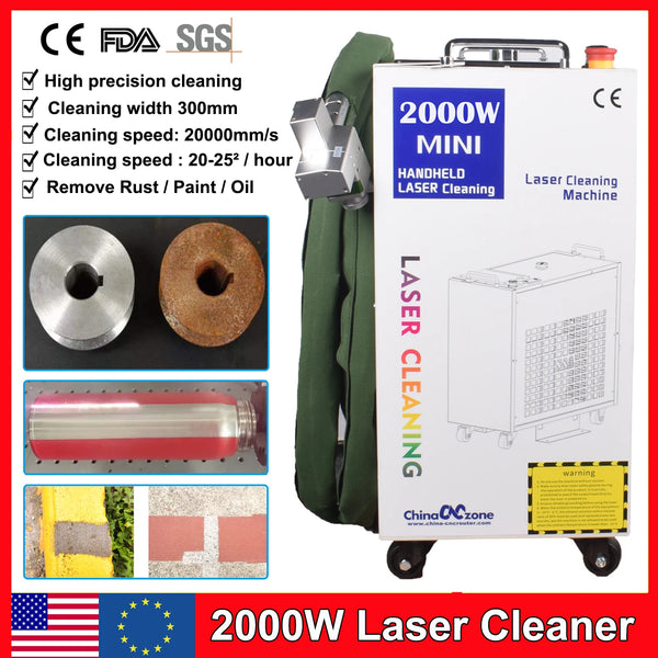 2000W Laser Cleaning Machine - 300MM Width Rust Removal Tool for Metal Surfaces